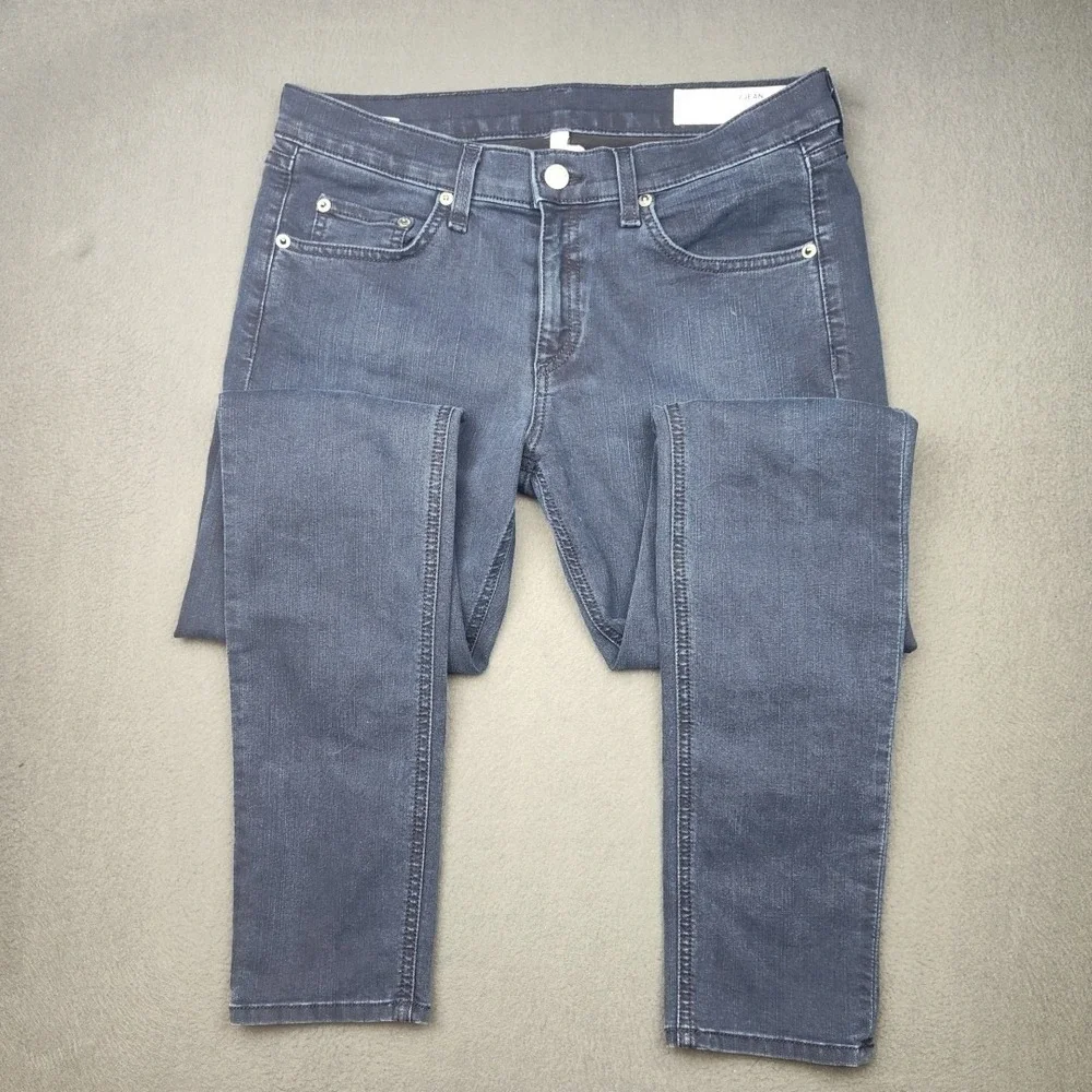 Rag Bone Jeans Womens 29 Blue Skinny Dark Wash Distressed‎ Denim Pants School